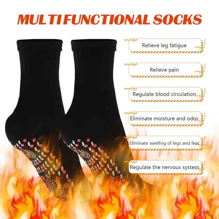 4 paires de chaussettes de massage thermiques, chauffe-pieds chauds pour l'hiver, en coton respirant