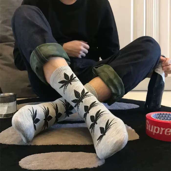 Chaussettes unisexes feuilles d'érable à la mode Harajuku décontracté affaires Verstaile chaussettes