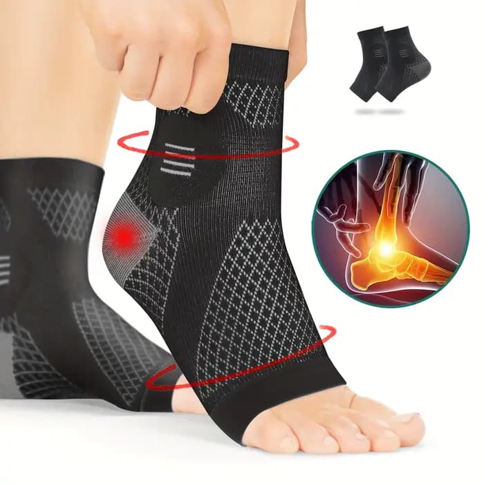 1 paire de chaussettes de Compression de cheville, manchons de pied à Compression avec soutien de la
