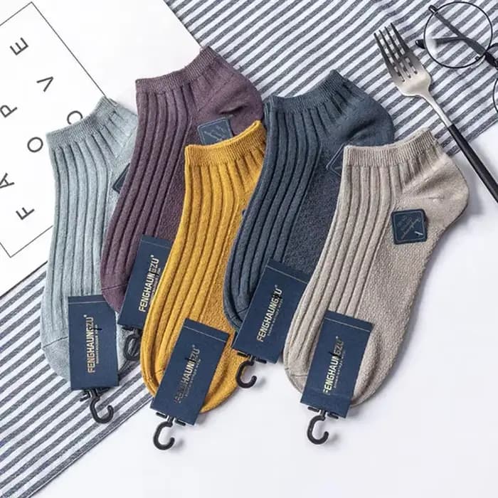 5 paires de chaussettes en coton côtelé pour hommes et femmes, chaussettes de sport courtes et basse
