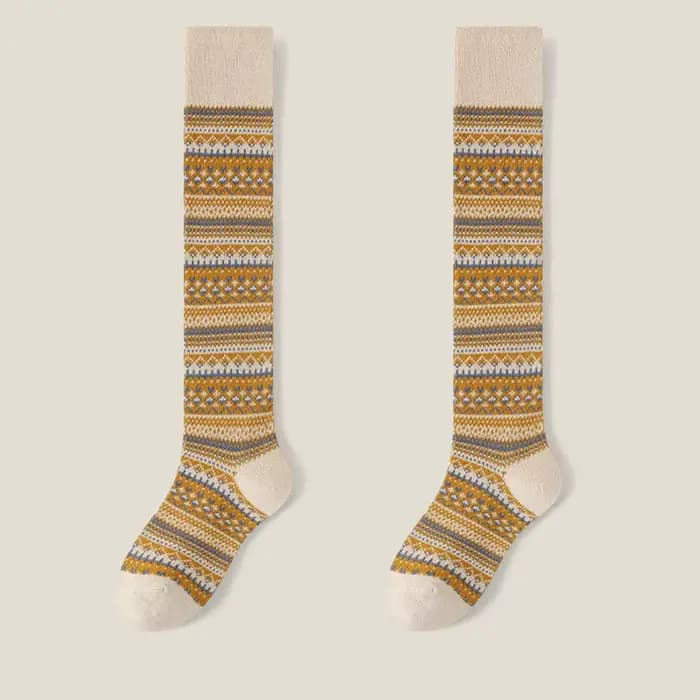 Chaussettes femmes moyen et haut Tube mollet et genou chaussettes Ins Style ethnique Net rouge Style
