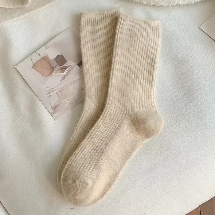 Femmes laine chaussettes chaud hiver épais cachemire flou décontracté couleur unie confortable maiso