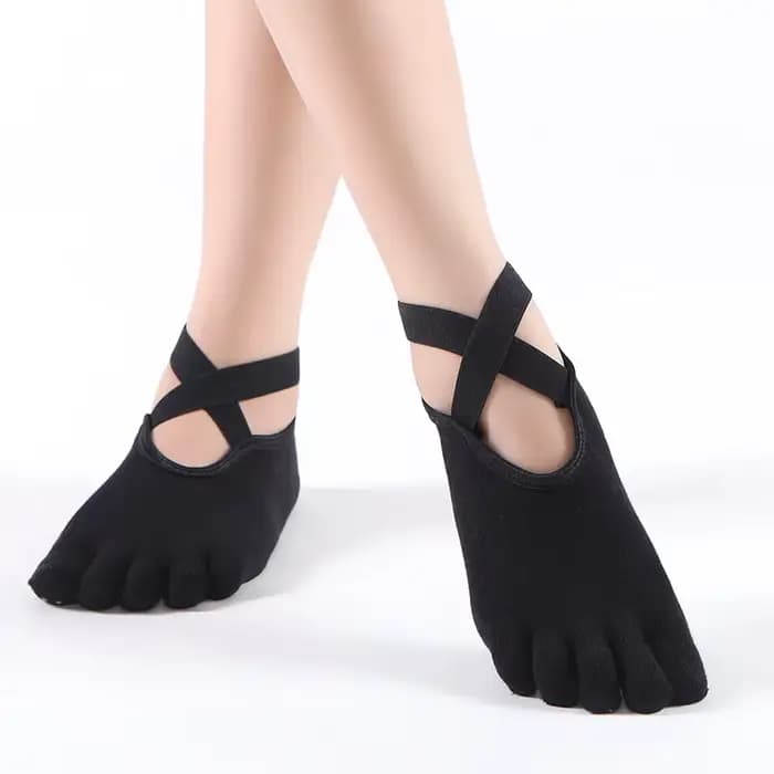 Chaussettes de sport coordonnantes respirantes à cinq doigts pour femmes, chaussettes de pilates, ba