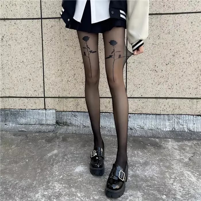Nouveau Rose fleur collants femmes sensation Ultra-mince velours coupe arbitraire collants Anti-croc