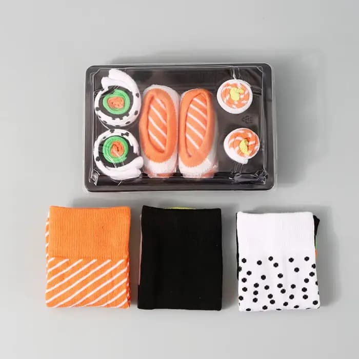 Chaussettes uniques Y2K pour Sushi saumon, chaussettes en coton à motifs personnalisés, chaussettes