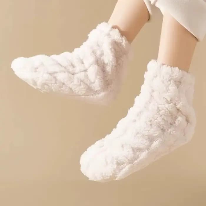 Hiver plus chaud pieds bas pour femmes hommes en peluche maison sommeil sol longue chaussette chaud