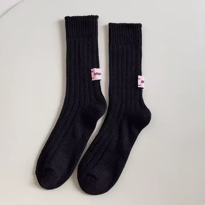 1 Paire de Chaussettes Tendance Épaisses Automne-Hiver, Chaussettes Rétro Superposées, Chaussettes M