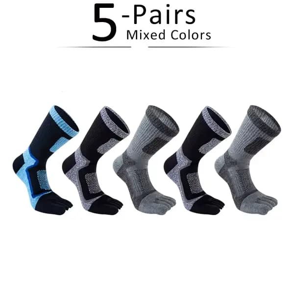 5 paires de chaussettes courtes de Sport pour hommes, maille de Compression épaisse, durable, Fitnes