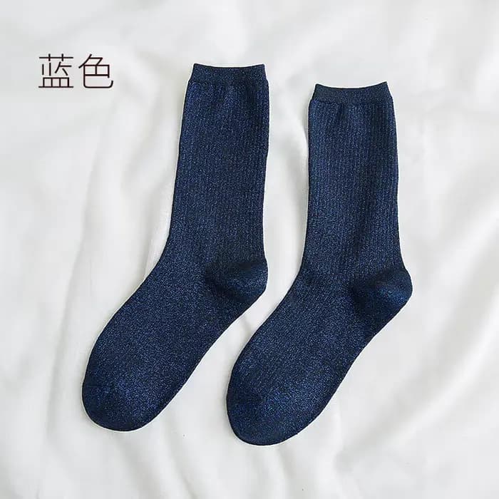 Chaussettes rayées à paillettes brillantes pour femmes, chaussettes chaudes d'hiver Kawaii mignonnes