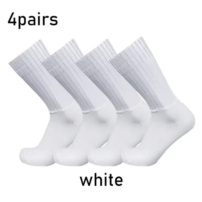 Chaussettes 4 paires/ensemble Aero couleur Pure cyclisme Silicone sport anti-dérapant Pro course vél