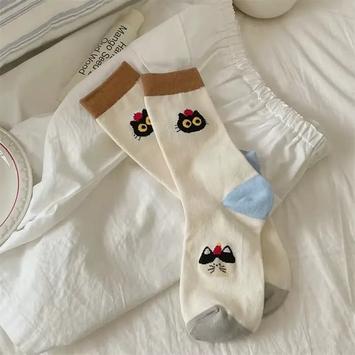 Chaussettes pour femmes mignon nouvelles nouveautés mode coton respirant chaussettes drôles femme dé