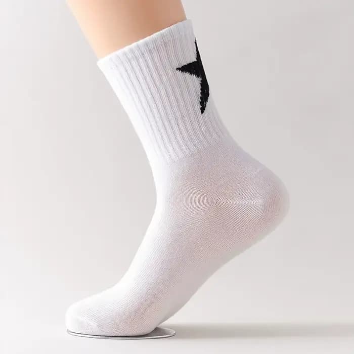 5 paires de chaussettes de sport pour hommes et femmes - chaussettes de couple de couleur unie et à