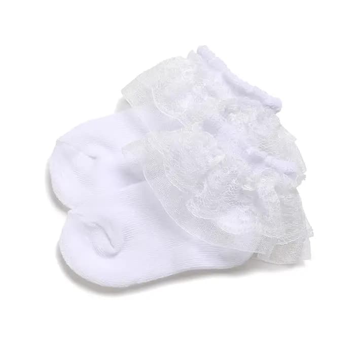 4 paires de chaussettes blanches en coton polyvalentes et adorables pour nouveau-nés garçons et fill