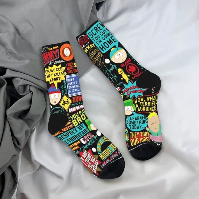 Souths Parks bas femmes hommes chaussettes confortables chaussettes drôles hiver course anti-dérapan