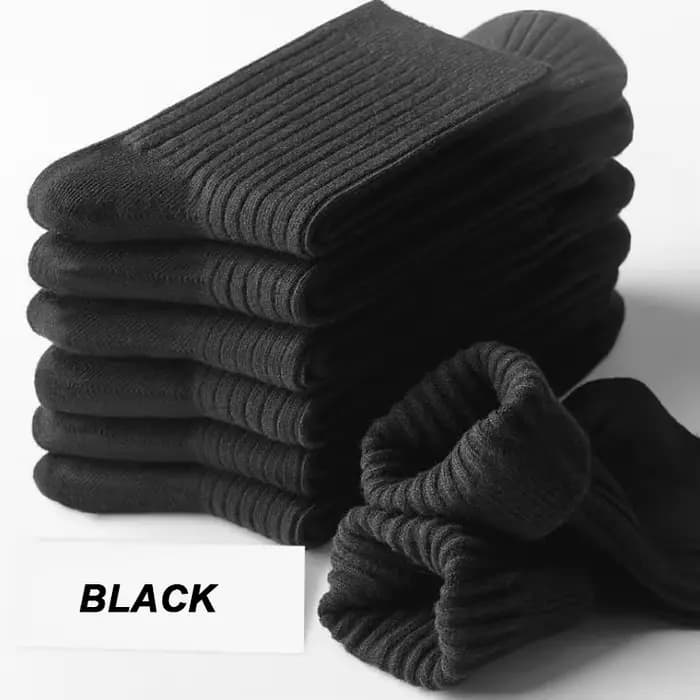 Chaussettes longues en coton pour hommes, confortables et respirantes, noires, affaires, travail, ha