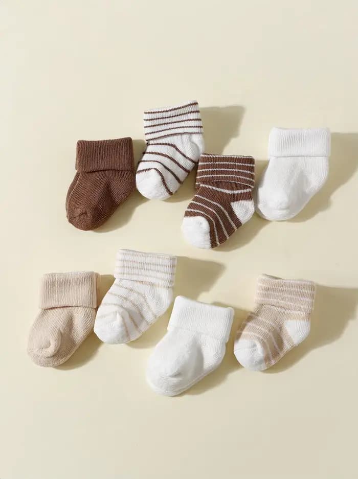 4 paires de chaussettes pour bébé de 0 à 12 mois, chaussettes souples antidérapantes pour garçons et