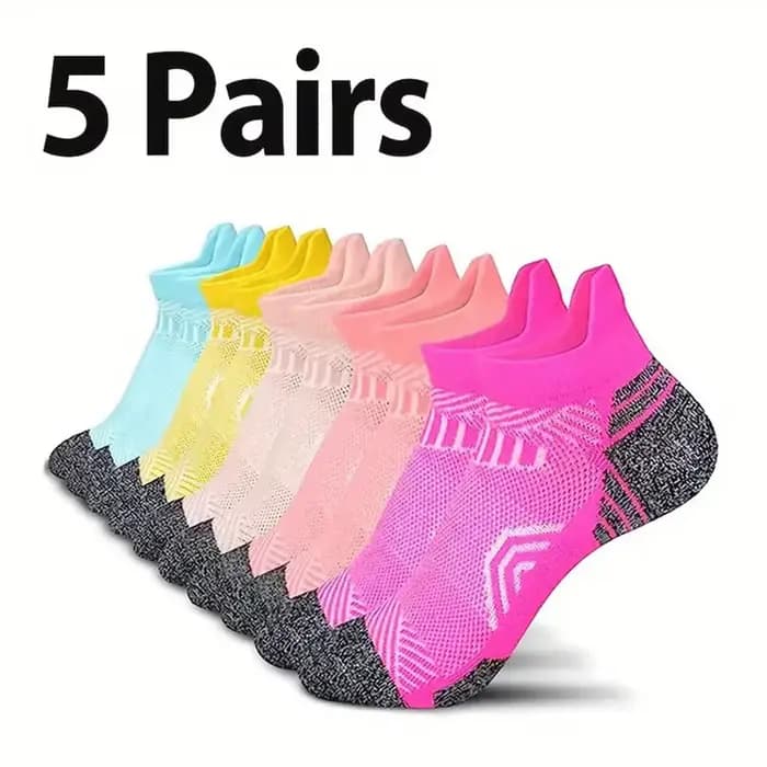 5 paires de chaussettes de sport pour femmes, respirantes, pour la course en plein air, confortables