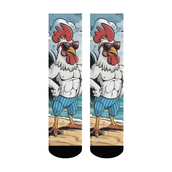 Chaussettes pour hommes de dessin animé de coq drôle style Harajuku nouveauté rue hip-hop tendance c