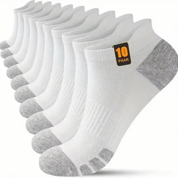 10/30 paires de chaussettes de sport à coupe basse pour hommes et femmes, renforcées, résistantes à