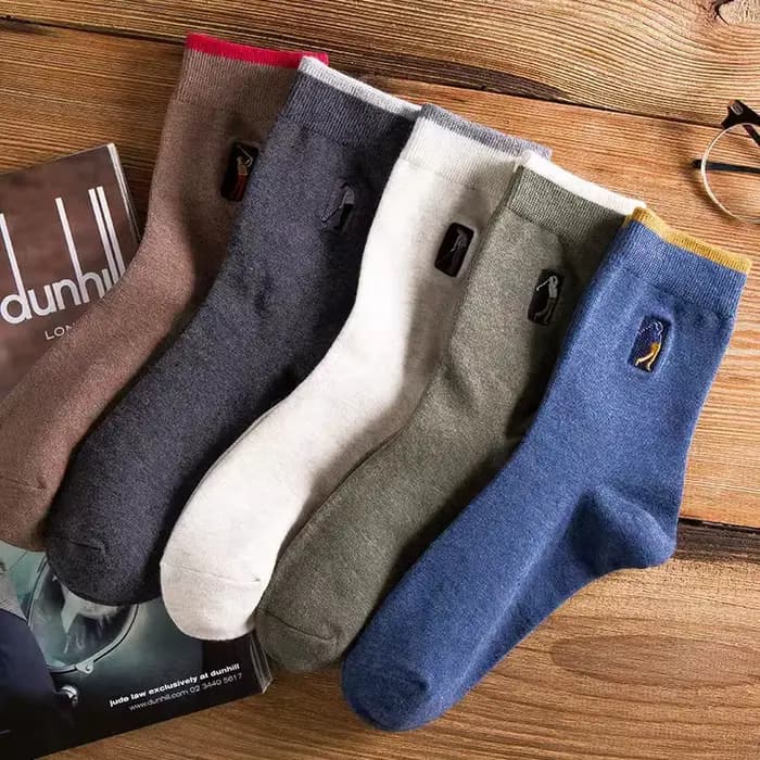 Chaussettes longues décontractées d'affaires pour hommes, logo de golf, printemps, automne, hiver, r