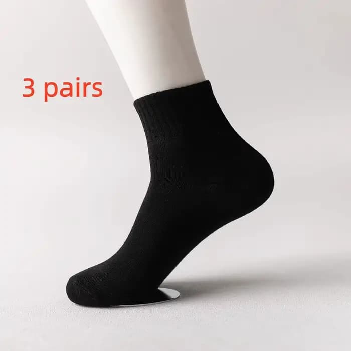 10 paires de chaussettes mi-mollet pour hommes, chaussettes en coton pour toutes saisons, couleur un