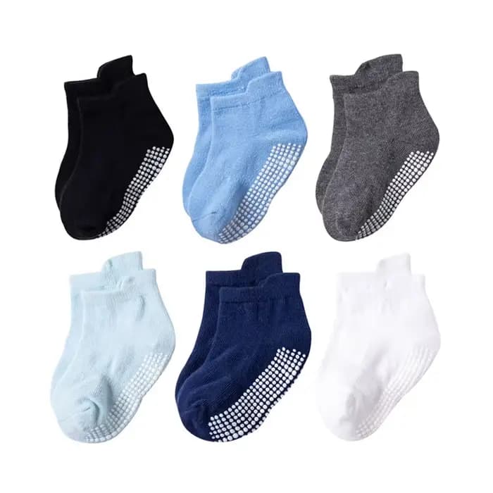 6 paires de chaussettes de sol antidérapantes pour bébés, pour enfants en bas âge, garçons, activité