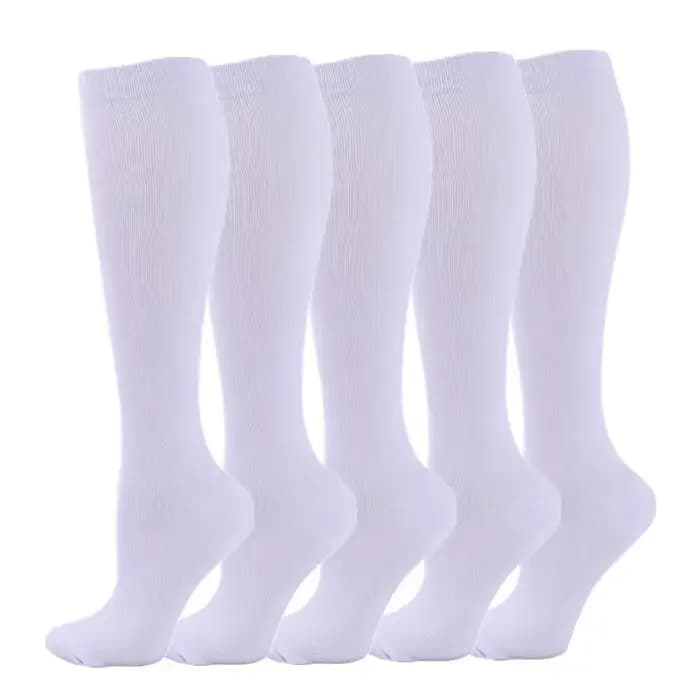 5 paires de chaussettes de Compression pour hommes, chaussettes de Sport de course, hauteur des geno