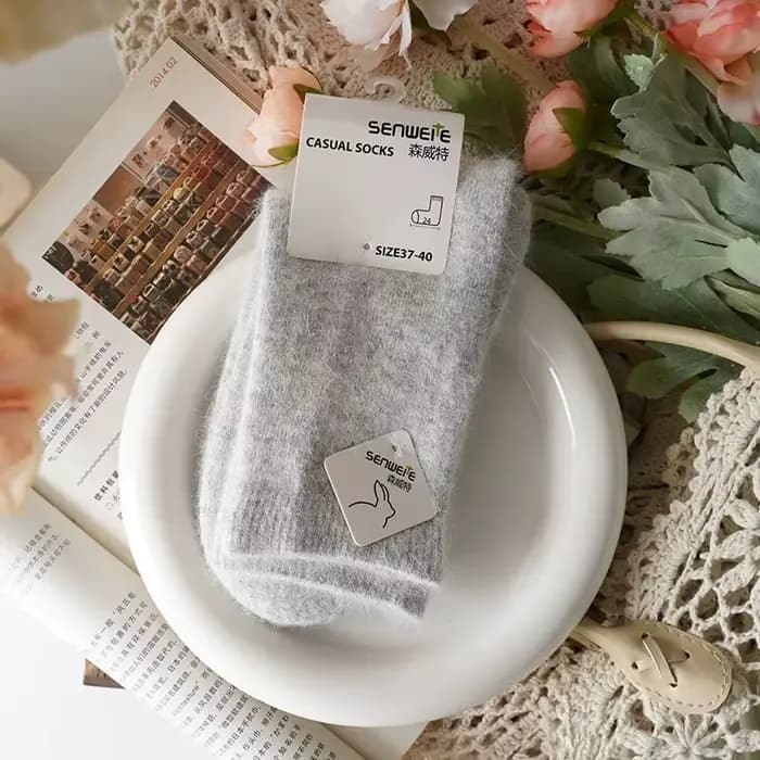 Chaussettes en laine pour femmes automne hiver chaussettes à Tube moyen épaissies avec laine chausse