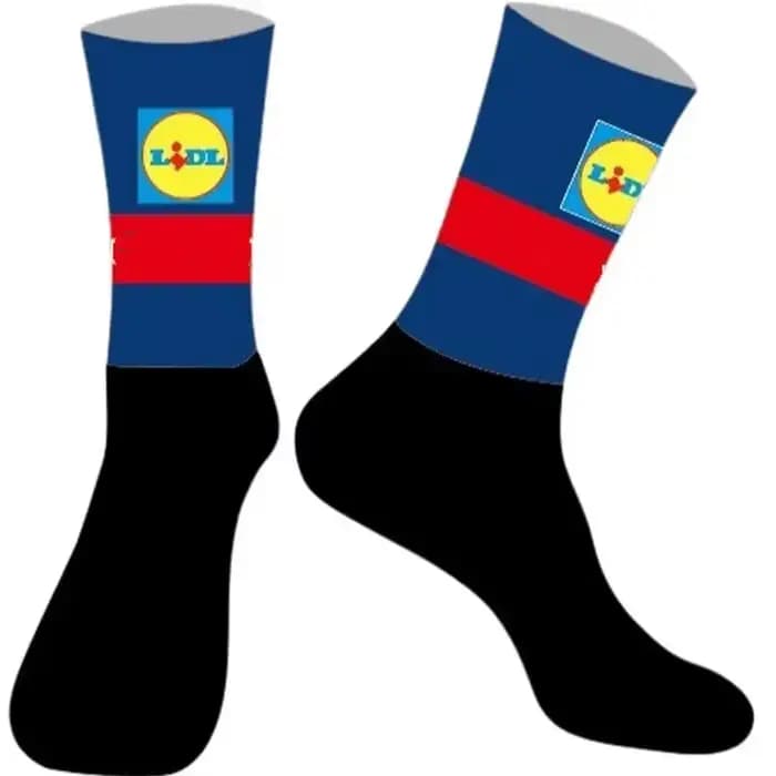 LASER CUT ONE PAIR 2025 LIDL TEAM Chaussettes de cyclisme antidérapantes pour vélo de course MITI re