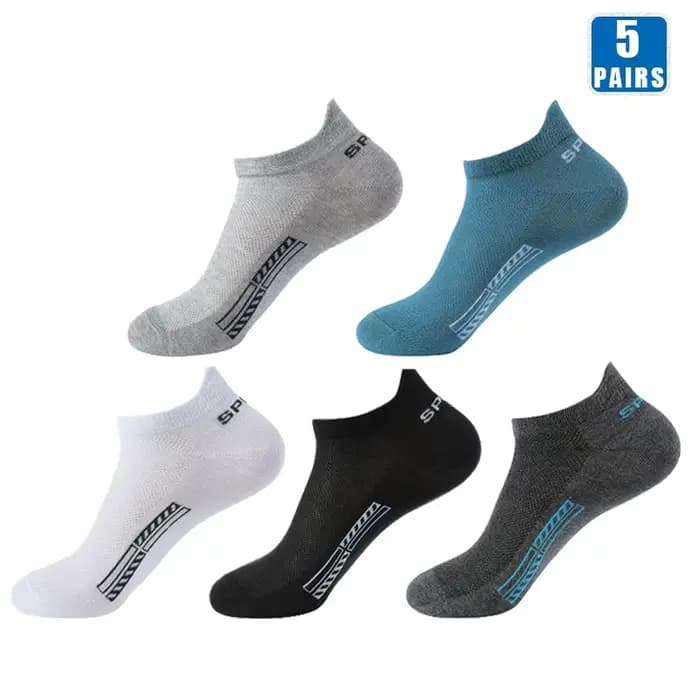 5 paires de chaussettes courtes en coton pour hommes et femmes, de haute qualité, coupe basse, maill