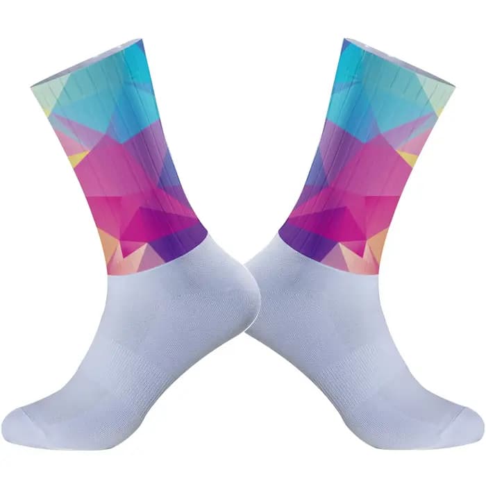 Chaussettes de sport de compression coordonnantes pour hommes et femmes, chaussettes de vélo profess