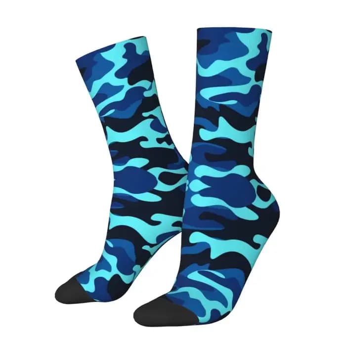 DulCamSolomon-Chaussettes camouflage militaire bleu marine pour hommes et femmes, mode imprimée, été