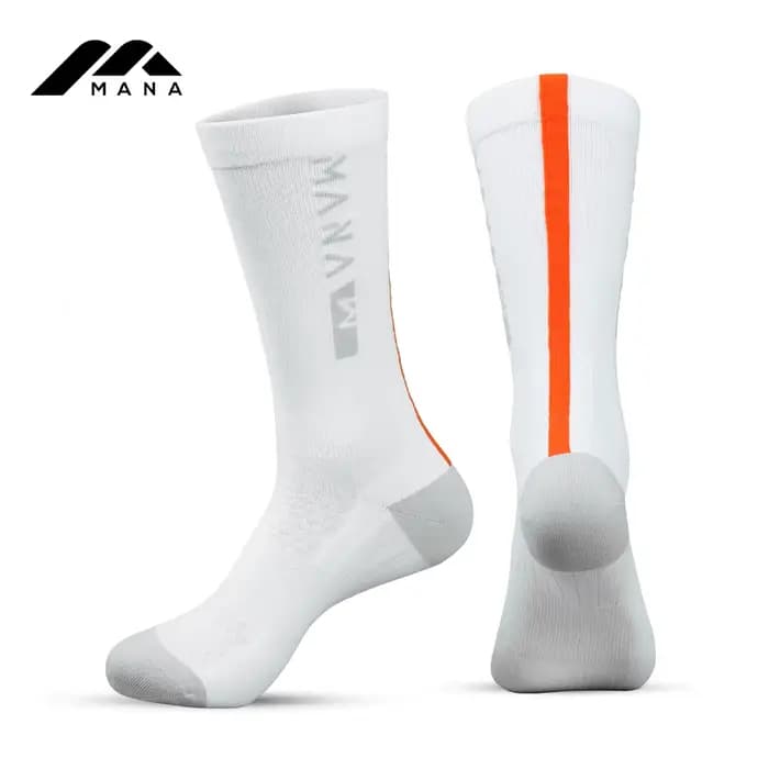 MANA Chaussettes de cyclisme respirantes à séchage rapide, chaussettes de sport athlétiques hautemen