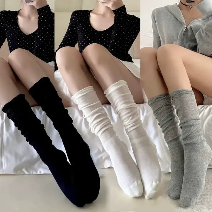 3 paires de chaussettes fines jusqu'aux genoux pour femmes, design à bout bulle, style ballet respir