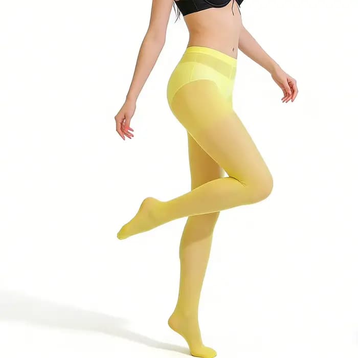 Collants jaunes ultra-transparents pour femmes, taille haute, sexy, pour l'été, lingerie, plusieurs