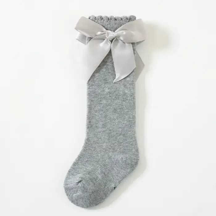 1 paire de chaussettes pour enfants en bas âge filles grand nœud genou haute qualité longue douce au