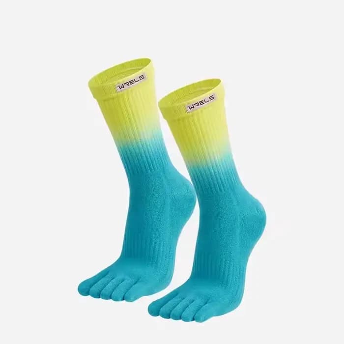 1 paire de chaussettes à orteils pour femmes, en coton, athlétiques, à cinq doigts, colorées, à Comp