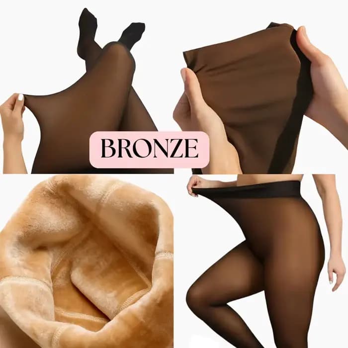 Collants thermiques doublés en polaire pour femmes, une couture, collants chauds et transparents, fa