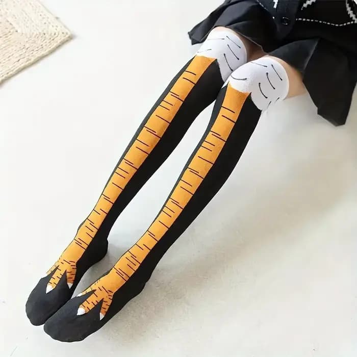 Chaussettes au-dessus du genou pour femmes, cuissardes hautes et longues, nouveauté amusante, chauss