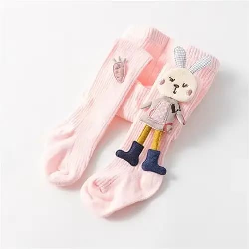 Collants tricotés pour filles collants pour enfants solides dessin animé lapin coton doux enfants fi