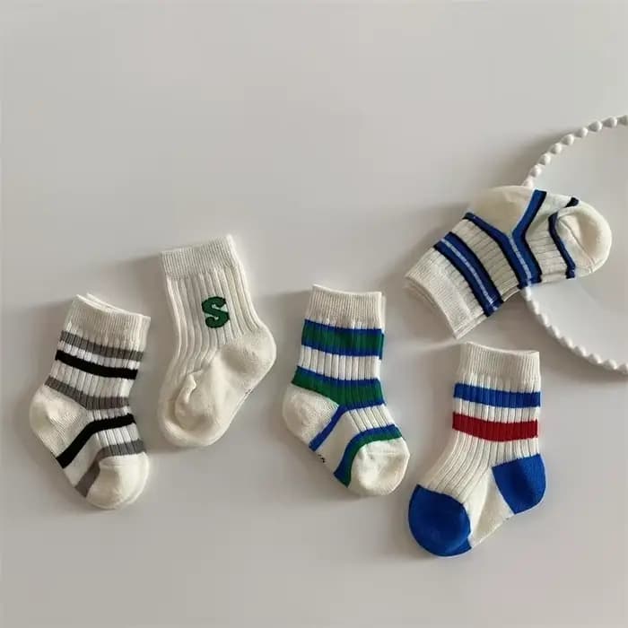 Chaussettes pour bébé garçon, 5 paires – Douces, mi-mollet, sans compression, adaptées au printemps,