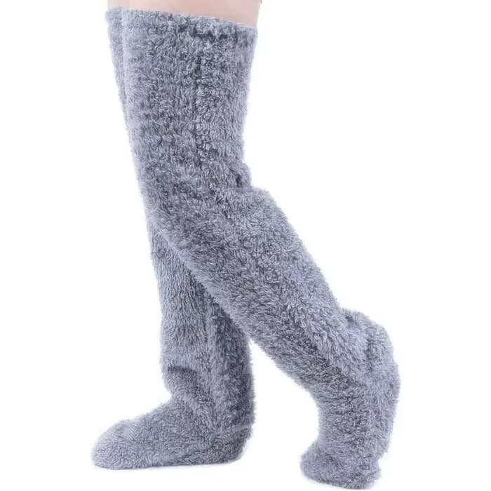 Bas de pieds chauds d'hiver pour femmes et hommes, chaussettes de sommeil multifonctions, doublure p