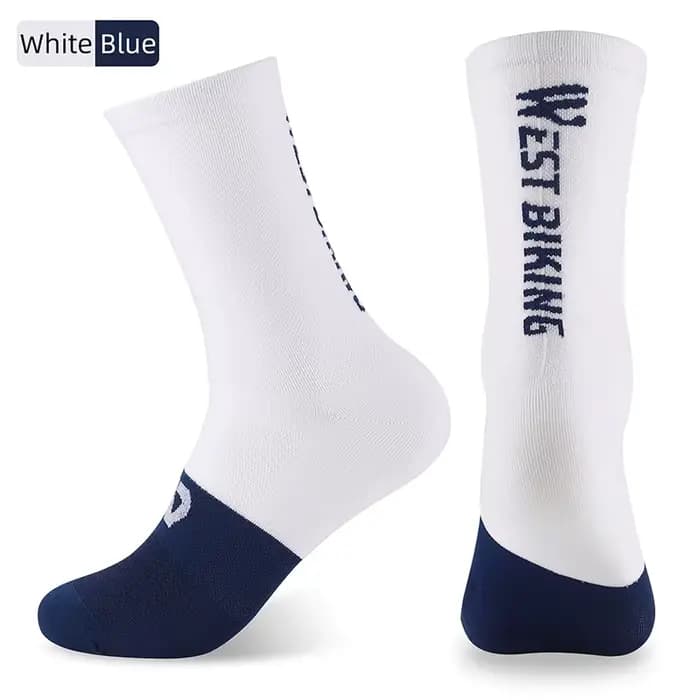 WEST BIKING-Chaussettes de sport professionnelles, respirantes, longues, coordonnantes, à compressio
