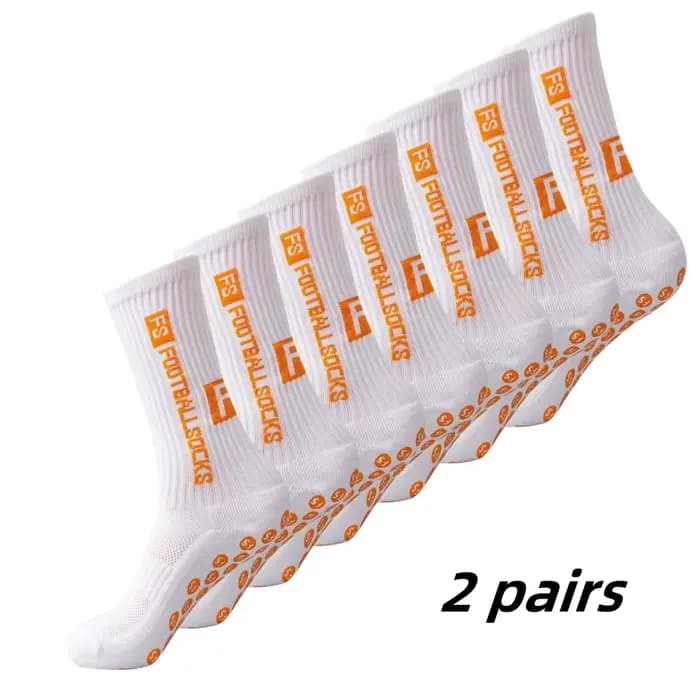 2 paires de chaussettes antidérapantes pour hommes et femmes, Football, basket-ball, Baseball, Rugby