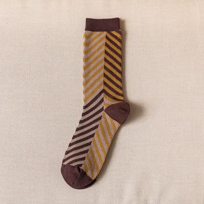 Chaussettes pour femmes automne hiver Plaid léopard rayure Style littéraire moyen Tube chaussettes c
