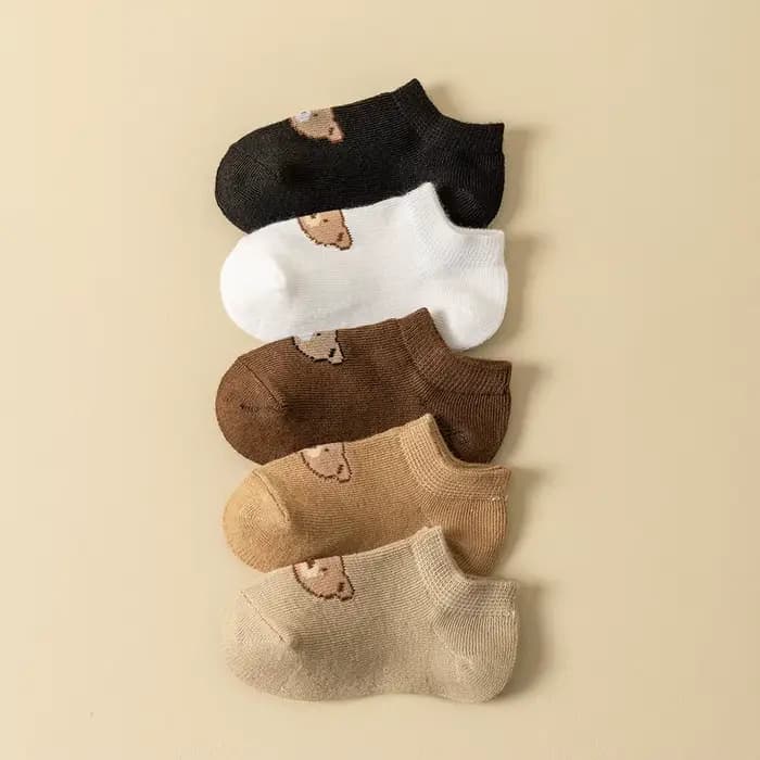 5 paires de chaussettes pour bébé, chaussettes basses à la cheville, chaussettes mignonnes à motif d