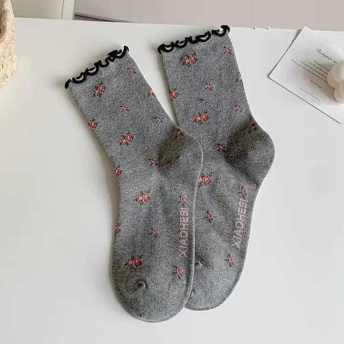 Femmes chaussettes rétro Style coréen automne nouvelle mode filles froufrous à volants chaussettes n