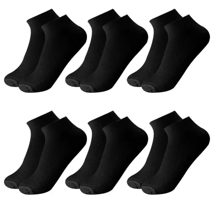 6 paires de chaussettes respirantes pour hommes, cheville courte, élastique, couleur unie, maille, h