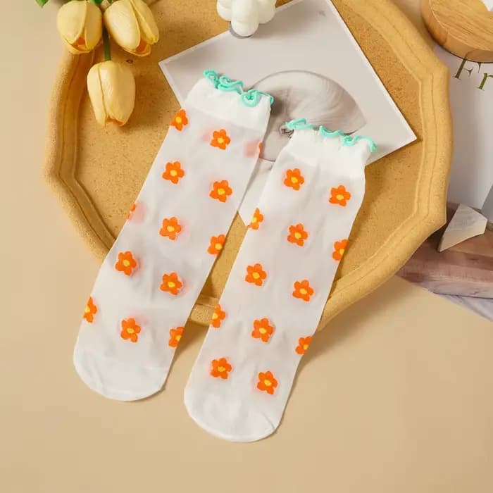 1/6 Paris femmes fruits dentelle cristal bas maille verre soie chaussettes courtes maille transparen
