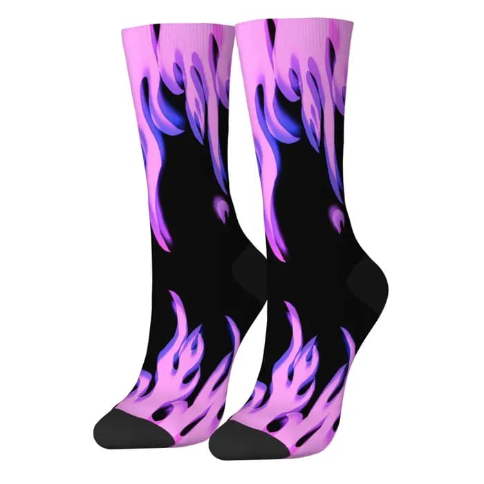 Chaussettes personnalisées à imprimé flamme pour hommes, chaussettes confortables, respirantes et an
